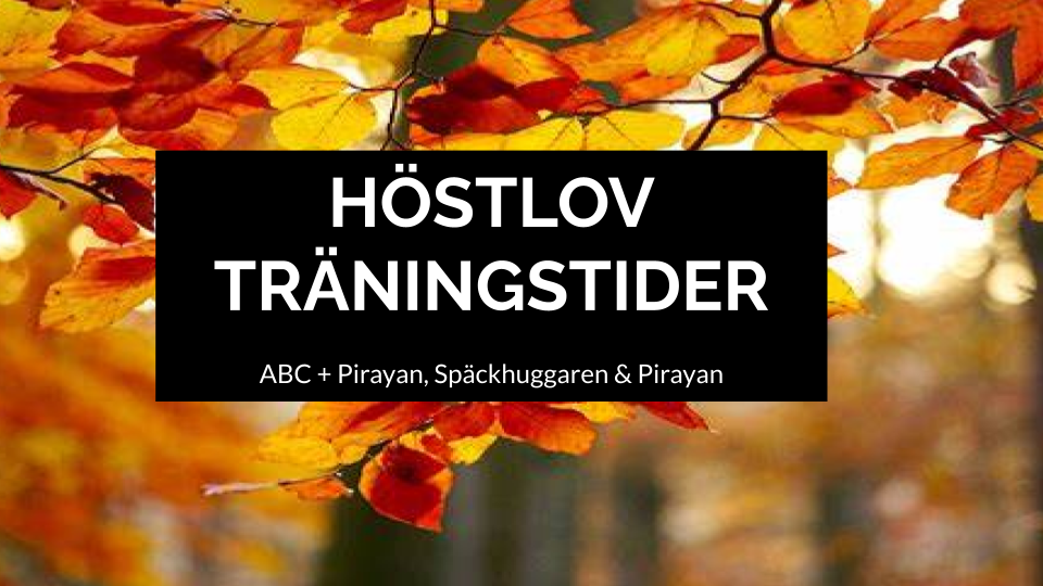 image: Träningstider höstlovet -  tävl.grupper + teknikgrupper